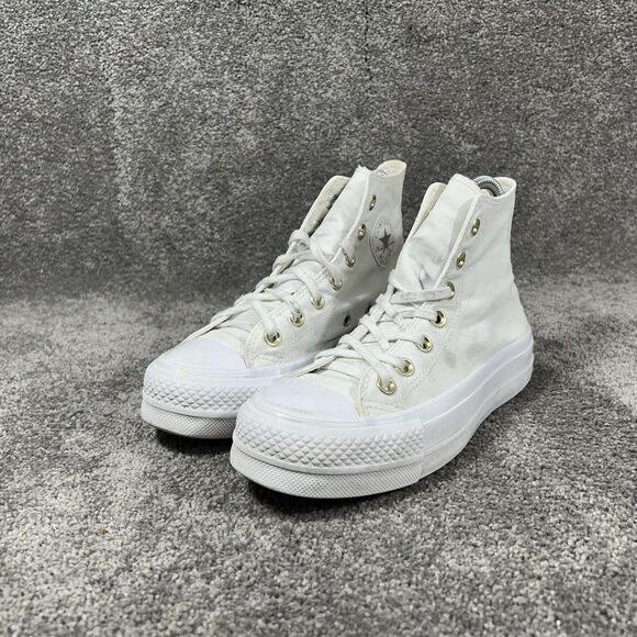 Converse Chuck Taylor All Star Lift Women’s Sz 6 White Skate Platform Shoes Used - Picture 4 of 13